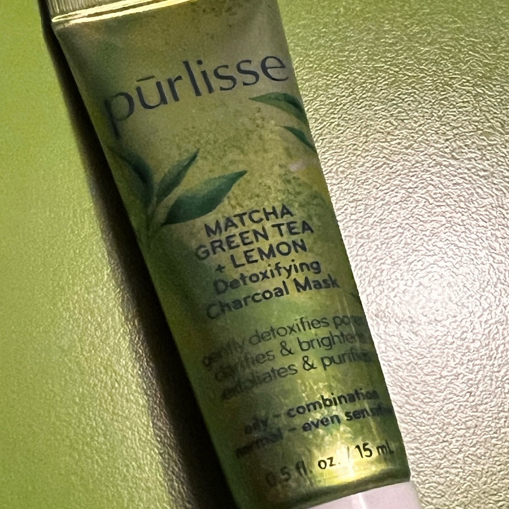 Purlisse matcha green tea lemon charcoal mask mini sample travel face treatment